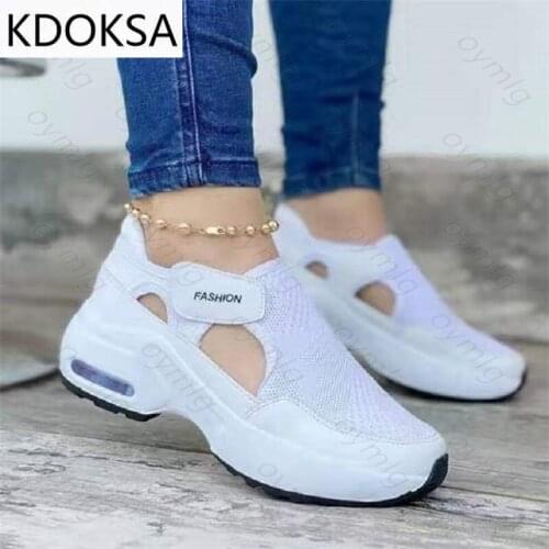 2021 Autumn Casual Single Shoes Womens Flat-bottomed Thick-soled Flying Woven Dad Shoes Sneakers Woman Vulcanize Shoes