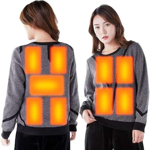 Smart Heated Ladies Knitted Sweater USB Washable Heating Sweater Outdoor Leisure Sports Heating Clothing 3-level temperature