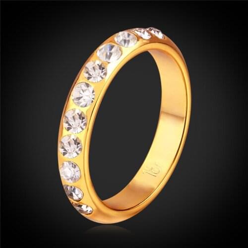 Gold Color Ring For Women/Men Jewelry With Gift Box Vintage Gold Color Fashion Jewelry Austrian Crystal Rings R926