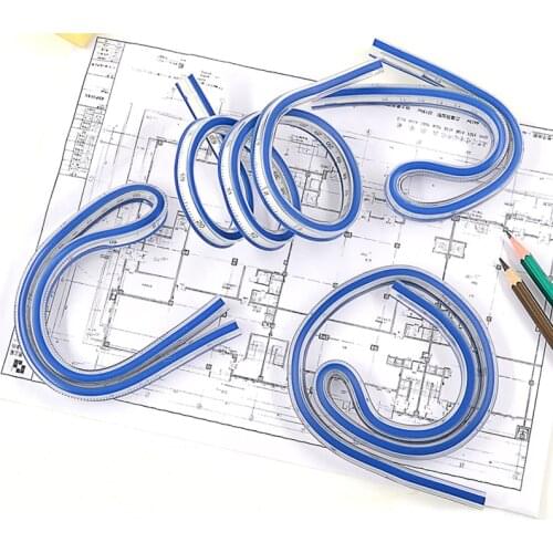 1Pcs Flexible Curve Ruler Drafting Drawing Tool Plastic Vinyl Patchwork Sewing French Curve Drafting Rulers 30cm 40cm 50cm 60cm