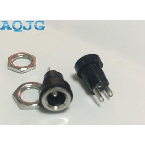 10PCS DC022B 3A 12v DC Power Supply Jack Socket Female Panel Mount Connector 5.5X 2.1mm Plug Adapter 2 Pins 5.5*2.1 DC-022B AQJG