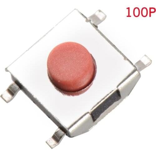 100pcs/Lot Universal SMD Tactile Pushbutton Key Switch Momentary Tact 4 Pins 6*6*2.5mm VE134