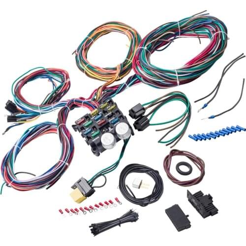 12 Circuit Wiring Harness Wire Hot Street Rod Universal For Ford Ignition Hot Street Rod For Chevy for Ford Battery