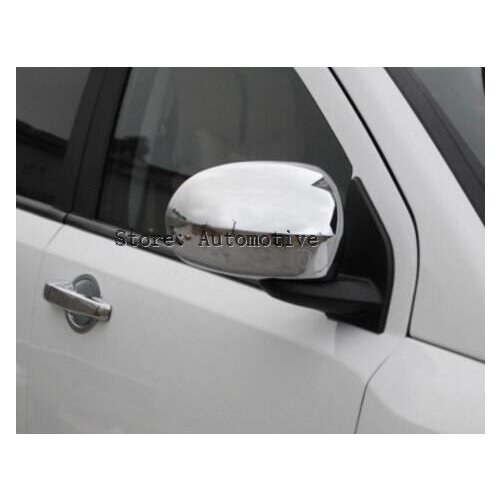 2Pcs Fit For Jeep Compass 2007 2008 2009 2010 Chrome Side Mirror Cover Door Trim Rear View Cap Catch Overlay Garnish Molding