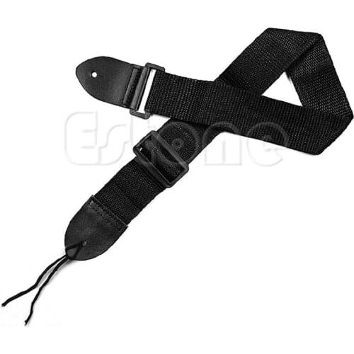 2021 Top Nylon Guitar Strap Fuax Adjustable Leather Ends Electric Acoustic Guitar Bass