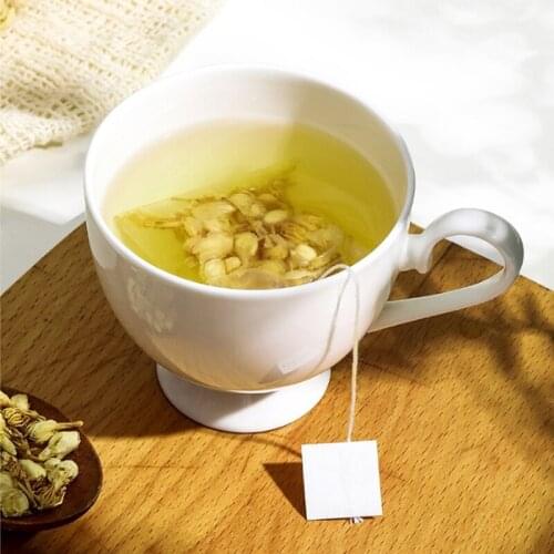 50Pcs/Lot New Corn Fiber Tea Bags Filter Folded Empty Scented With White Tag