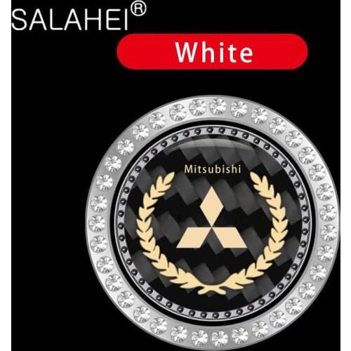 Car One-click Button Sticker Carbon Fiber Pattern Crystal Decal For Mitsubishi Ralliart Lancer 9 10 Asx Outlander 3 Pajero Sport