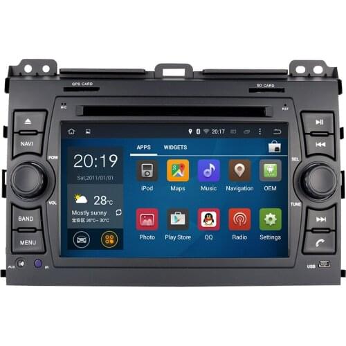 1024x600 HD Car Multimedia player 2 din Auto DVD android 10Eight core 7 Inch For Toyota/Prado 120 2004-2009 Radio GPS BT RDS