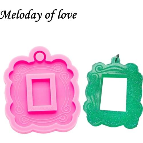Shiny Glossy frame silicone mold diy epoxy resin molds jewelry making custom mould keychain DY0262