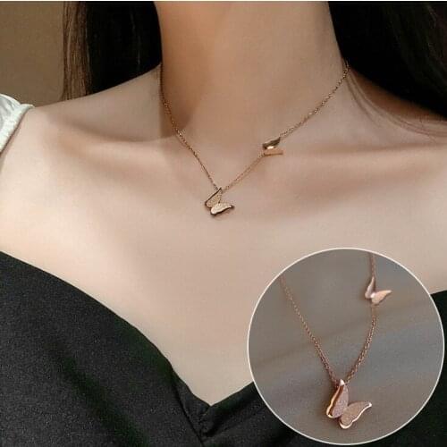 Bohemian Cute Butterfly Choker Necklace For Women Gold Silver Color Clavicle Chain 2021 Fashion Female Chic Chocker Jewelry