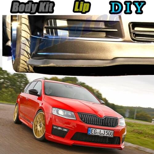 Car Bumper Lip Front Spoiler Skirt Deflector For Skoda Octavia / Laura 1U 1Z 5E NX Tune Car Modified Body Kit VIP Hella Flush