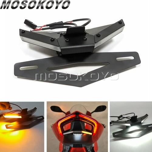 Motorcycle License Plate Holder LED Turn Signal Lights Tail Tidy Fender Eliminator For Ducati Streetfighter V4 V4S V2 2020 2021