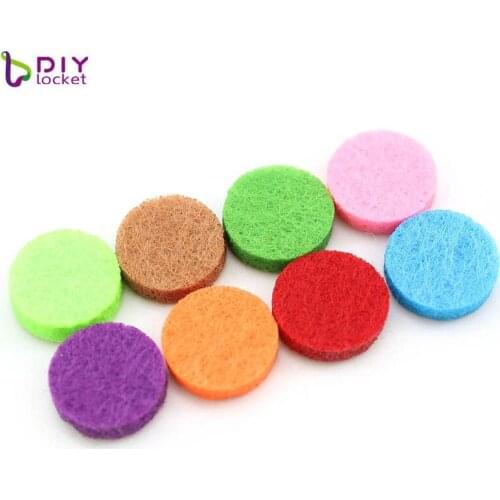 Diylocket 20pcs Round shape Aromatherapy Felt Pads 12.5mm Fit 20mm Essential Oil Diffuser Locket Floating Locket LSPA05