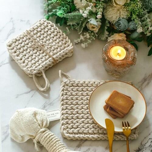 European Style Cotton Heat Insulation Table Pan Pot Mat Placemat Non-skid Holder