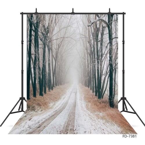 Foggy Winter Snow Tree Photo Backgrounds Computer Printed Backdrops for Children Baby Portrait Photography Studio Photophone