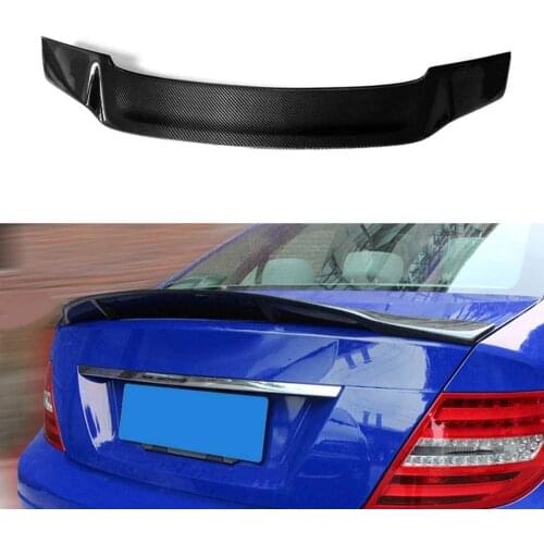 Carbon Fiber Rear Trunk Wing Spoiler R Style Boot Top Lip For Mercedes Benz W204 C-Class Sedan 4 DOOR C63 AMG 2008-2014 10 13 12