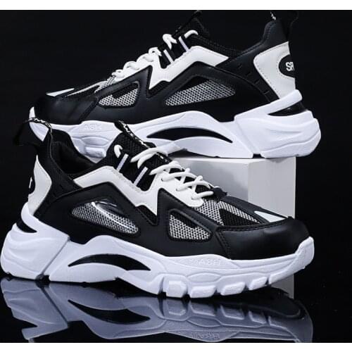 2021 New Mens Mesh Sneakers Non-slip Platform Casual Shoes Comfortable Outdoor Running Shoes Breathable Male Running Sneakers