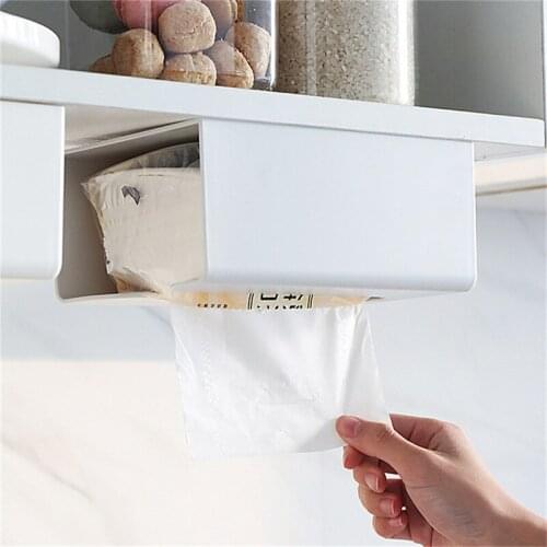 Multifunction Tissue Storage Kitchen Paper Storage Box Paper Box Paste Wall-mounted Paper Towel Holder Toilet Tissue Box