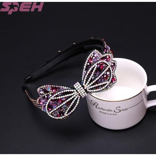 Alloy diamond hairband fashion elegant ladies hairband headwear imported Australian diamond bow hairband
