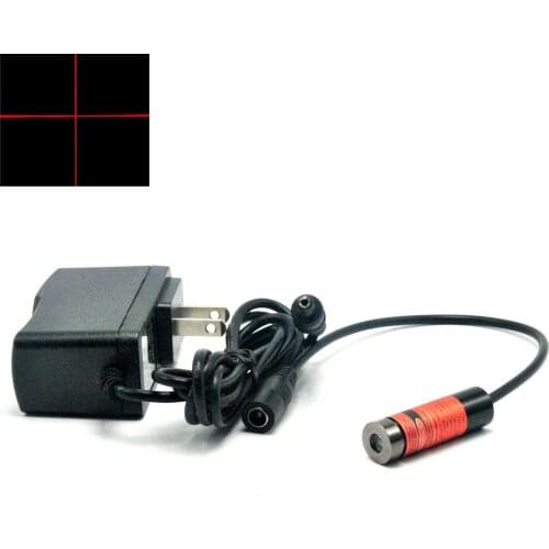 650nm 100mW Cross 13x42mm Red Laser Diode Module 3V-5V Shape w/ 5V 1A Connector