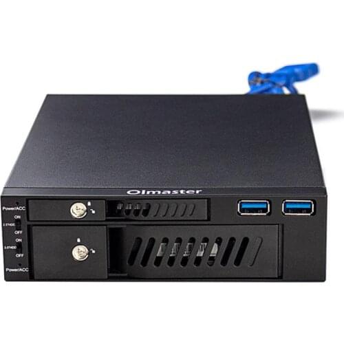 MR-6203 2.5/3.5" Internal HDD SSD Case Box Dual USB Hard Disk Enclosure for PC 090F