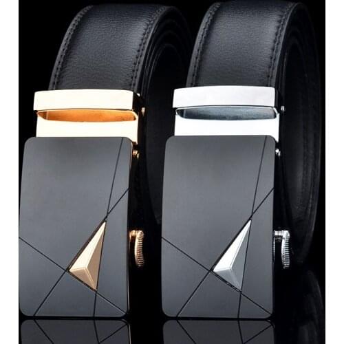 Belt mens business style automatic buckle leather belt fashion simple trousers