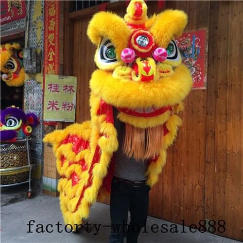 Halloween Clothing Chinese Folk Art Lion Dance Mascot Costume Wool Southern Lion for Two Adults Carnival Christmas Adult Clothes