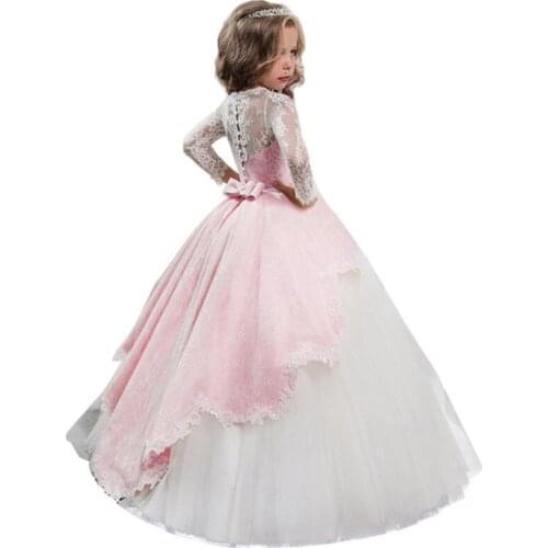 Formal evening wedding flower lace girl dresses for wedding girls dress first communion princess dress baby costume