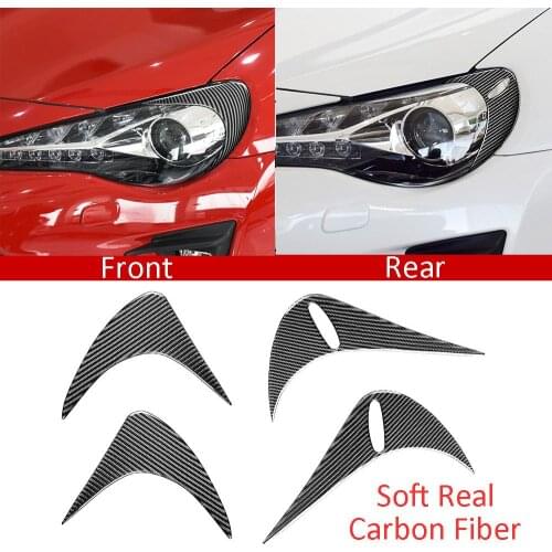 Soft Carbon Fiber Front +Rear Headlight Eyebrow Trim For Toyota GT86 Subaru BRZ 2012-2016
