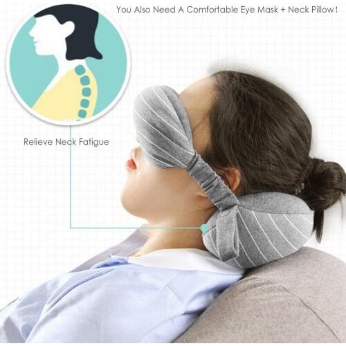 2 in 1 Portable Neck Pillow Eye Cover Head Cushion Sleeping Eyepatch Blindfold Travel Relax Sleep Eye Mask Eye Shade