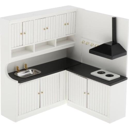 Luxury Dollhouse Miniature Kitchen Furniture Sink Set 1:12 Accessories Decor