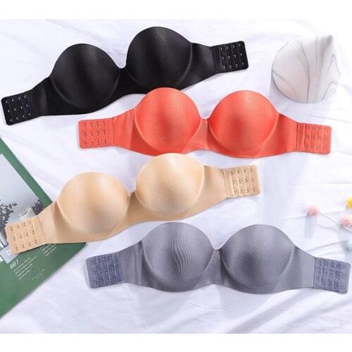 Solid Bras For Women Strapless Bra invisible Sexy Bralette Top Seamless Wireless Push Up Padded Bra Lingerie