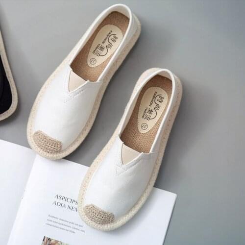 Women Flats Shoes Slip On Casual Ladies Canvas Shoes Lazy Loafers Breathable Female Espadrilles Spring Autumn Footwear new Pop