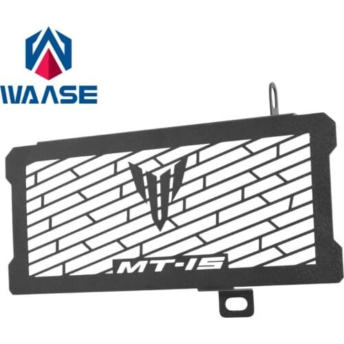 Waase Black Motorcycle Radiator Cooler Grille Guard Cover Protector Steel For YAMAHA MT15 MT-15 M-SLAZ 150 2018 2019 2020 2021