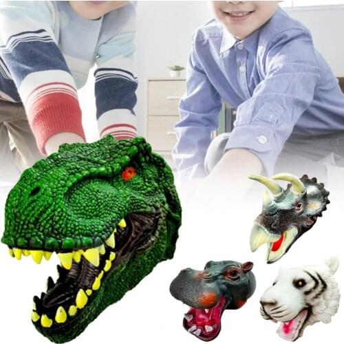 Funny Hand Puppet Non-fading High Simulation Educational Tyrannosaurus Tiger Triceratops Hippo Hand Puppet for Child