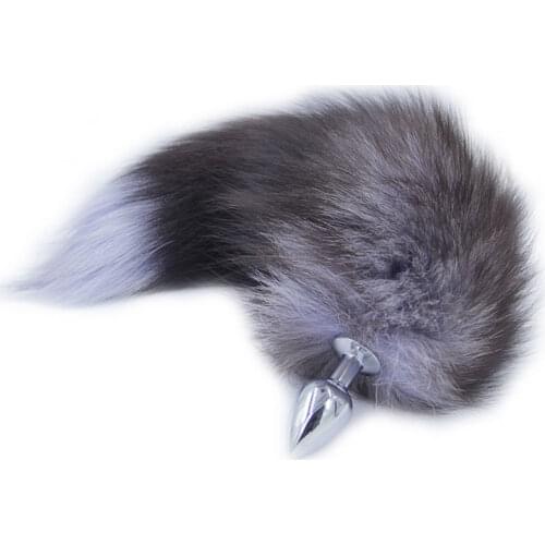 Fun Really Hairy Fox Tail Metal Silicone Back Court Plug Female Foreplay Flirting Couples Sexual Intercourse Stimulation Product