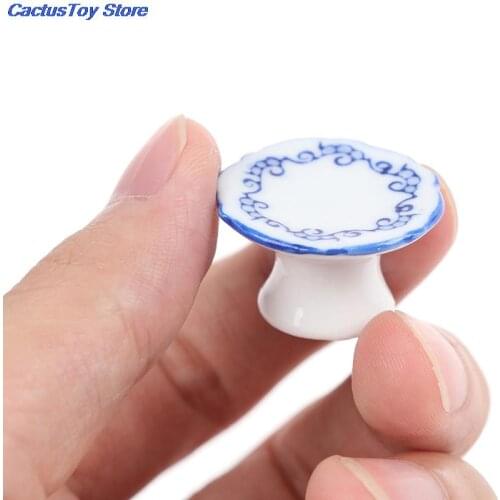 1:12 Dollhouse Miniature Porcelain Fruit Plate Dolls Kitchen Accessories For Dollhouse Decals Simulation Furniture Toys