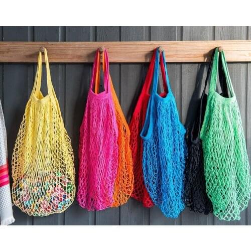 1pc Reusable String Shopping Grocery Bag Shopper Tote Mesh Net Woven Cotton Bag