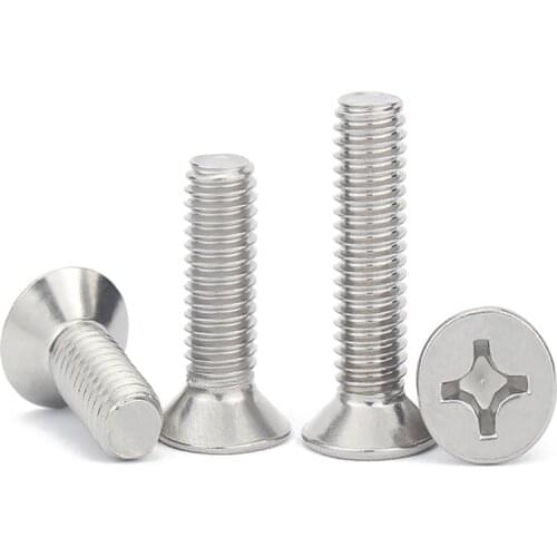 10pcs UNC 5/16-18 US Coarse Thread 304 A2-70 Stainless Steel Cross Recess Phillips Flat Countersunk Head Screw Bolt L=5/8"-2-1/2