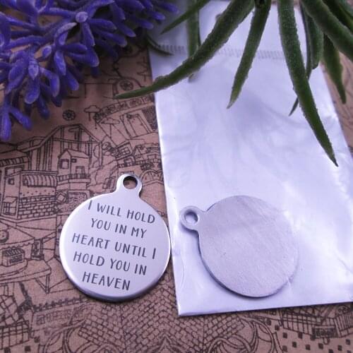20pcs--"I will hold you in my heart ..."stainless steel charms 5 styles for choosing DIY Charms for necklace bracelets