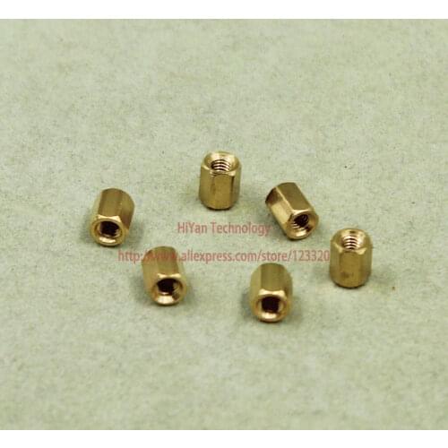 100pcs/lot) Hardware M3 Female X M3 Female 6MM M3x6 MM Brass Standoff Spacer
