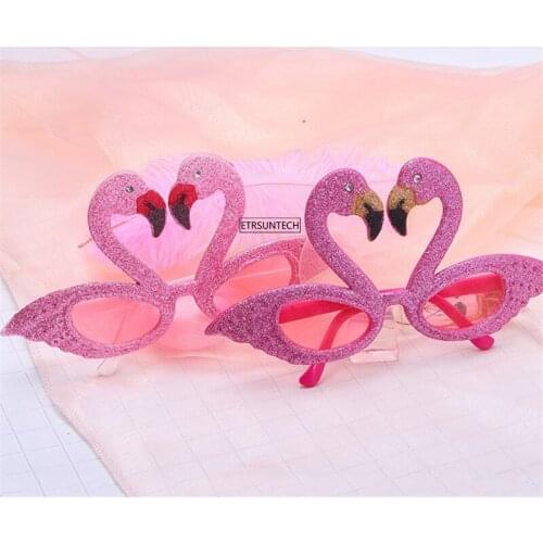 100Pcs Hawaii Party Pink Flamingo Glasses Wedding Birthday Sun Flower Sunglasses Bachelorette Event Decoration Party Supplies