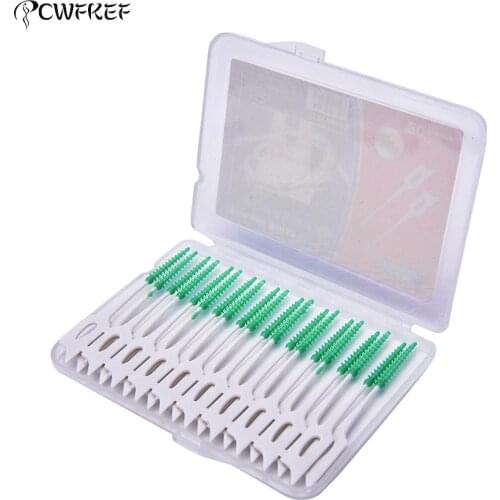 16 Pcs Interdental Brush Dental Rubber Interdental Cleaning Brushes Orthodontic Brush Oral Care Toothbrush
