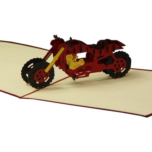 3D Laser Cut Handmade Carving Motorbike Motorcycle Paper Invitation Greeting Card PostCard Birthday Party Business Creative Gift