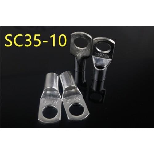 5pcs SC35-10Tined copper connecting terminal SC35-10 (DTGA) bolt hole cable lugs battery terminals 35mm square wire