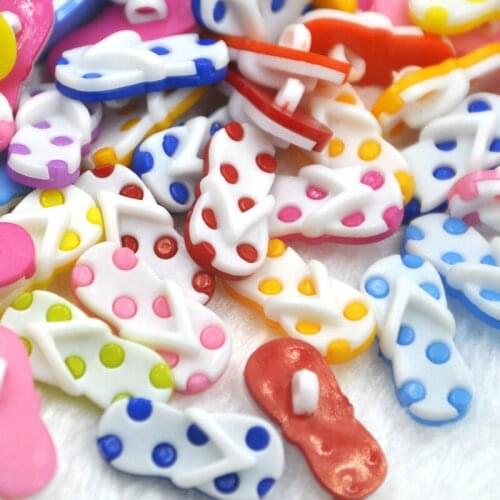 50pcs Plastic Mix Slipper Buttons 10x20 mm Sewing Craft Back Holes PT118