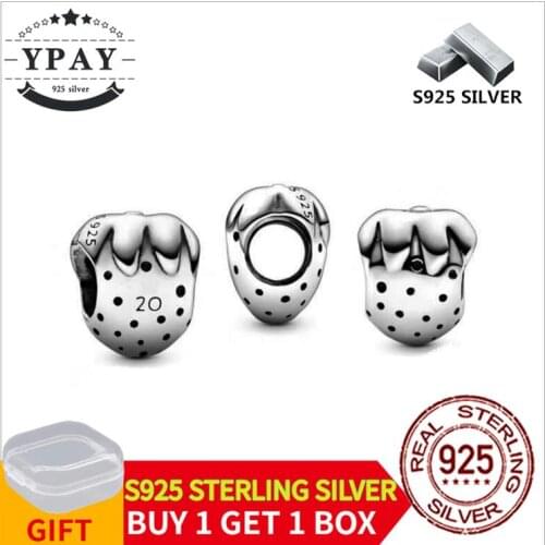 925 Sterling Silver S925 Strawberry Beads High Quality Beads Charms Fit Original Pan Bracelets DIY Accessories Jewelry Making