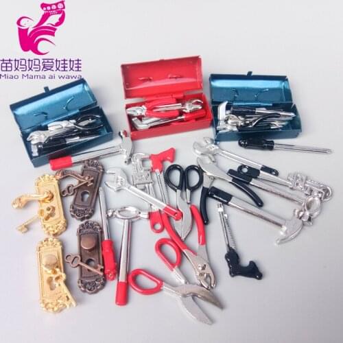 Doll house decoration accessories mini toolbox Wrench pliers tool for 1/6 BJD ob11 blythe doll furniture accessories