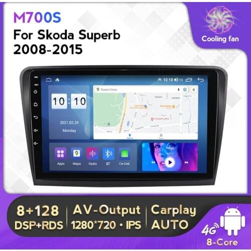 Android 11 RDS DSP 6G+128G IPS Car Media Car Multimedia Player Car Audio For Skoda Superb 2008-2015 Multimedia Video Player