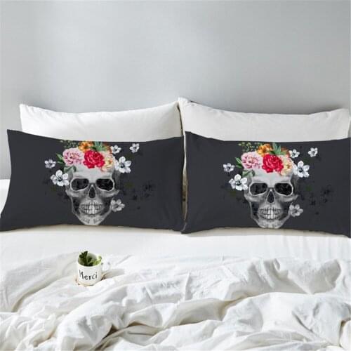 Skull Flowers Pillow Case Hotel Home Textiles Pillows Cases Cover Room Pillowcase Bedding Decorative Bedroom Pillowcases Covers